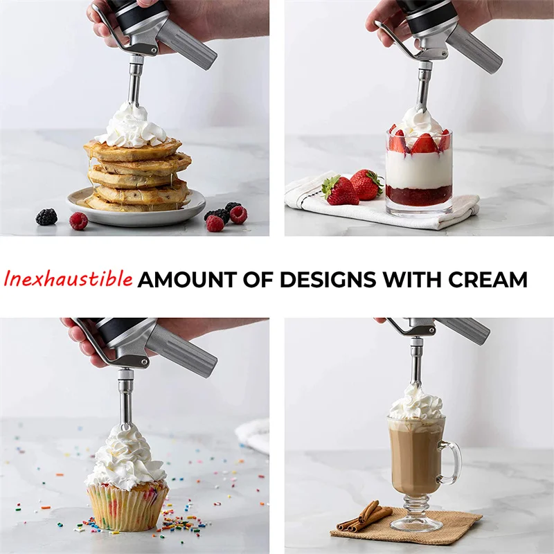 Everich Hot Selling Customized Dessert Tools Spray Whipped Cream Dispenser 1 Pint With Rubber and Tips