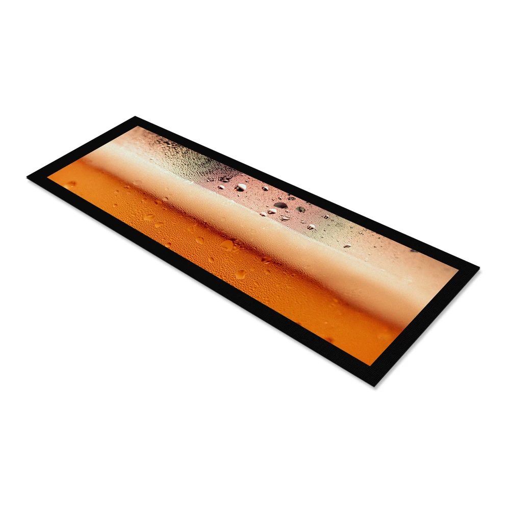 Eco-friendly Soft Nitrile Rubber Bar Drip Mat Custom Logo Sublimation Printed Pattern Bar Runner Beer Drink Bar Drink Mats