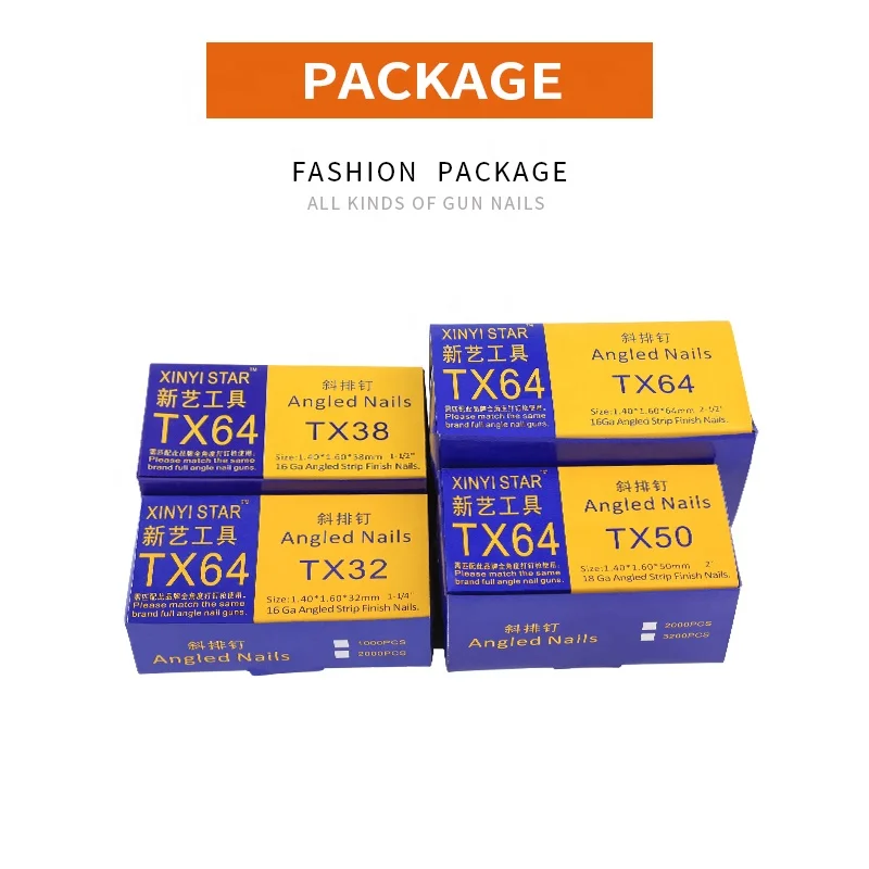 XINYI 20 Degree TX angled finish nails 16Gauge 20-64mm wooden nail