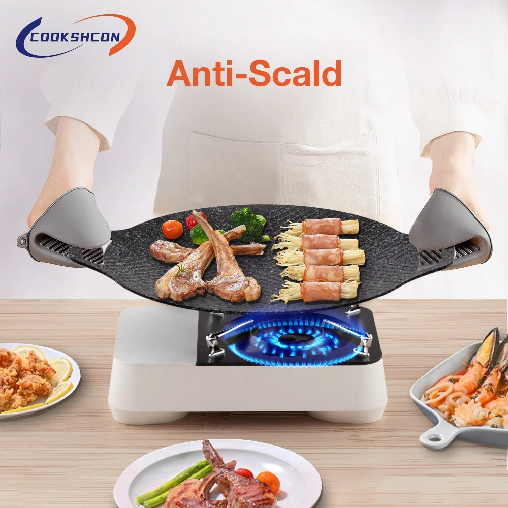 Best sale Korea Stone Bbq Pan Cookshcon Indoor Outdoor Nonstick Coating Round Griddle, Aluminium BBQ Grill Pan, OEM/ODM