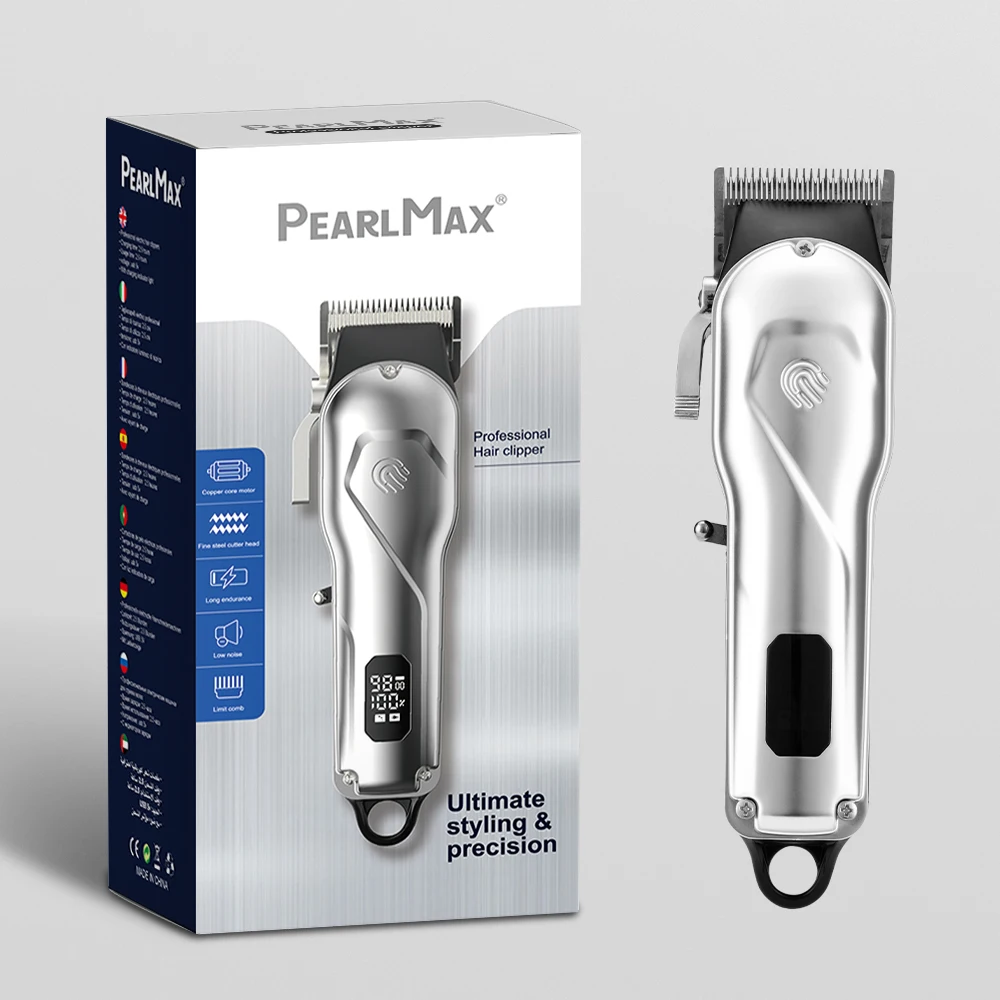 Professional Cordless Corded Barber Clippers Men Hair Cutting Grooming Rechargeable Beard Trimmer Stainless Steel Manual Face