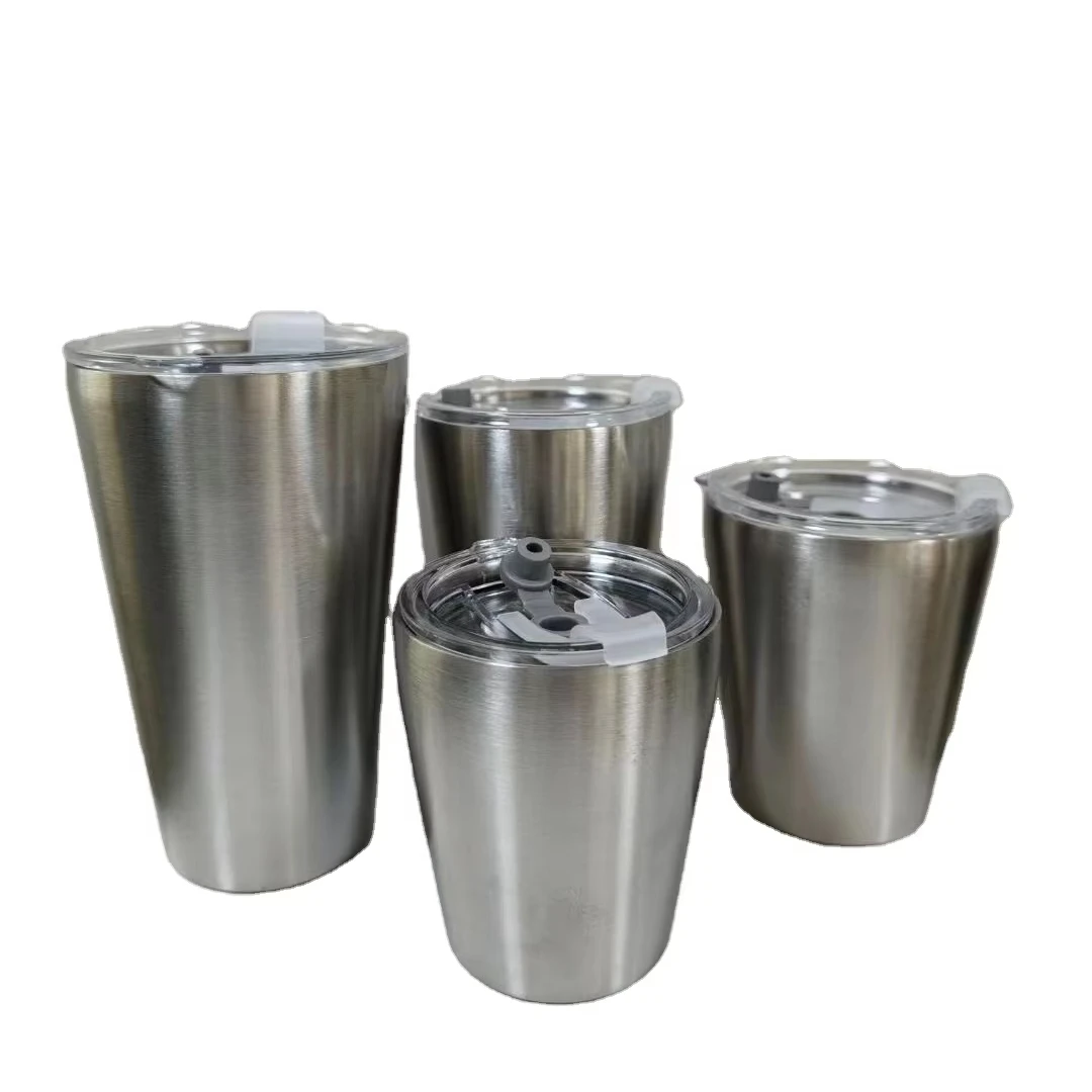 Wholesale single layer cold beverage beer SS304 cups 18/8stainless steel coffee beer glod 8oz 12oz 16oz mug wine tumbler cups