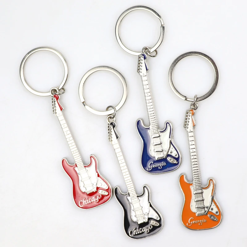 Good Price Zinc Alloy Guitar Shaped Design Metal Bottle Opener Keychain Keyring