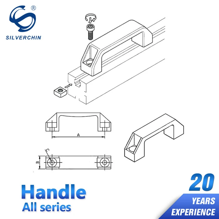 Silverchin black pvc plastic window interior door handle