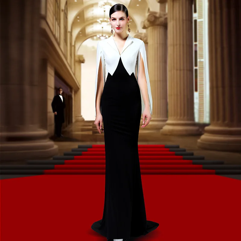 High-end temperament banquet host ballgown dresses ball gown vestido para mujer party dress for women