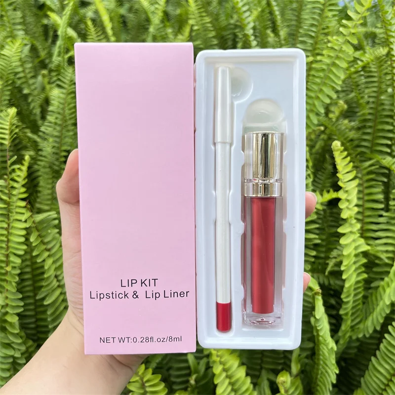 New 21 Colors Waterproof Matte Nude Lipstick Lip kit Pigment Dark Red Black Long Lasting Lip Gloss Women Makeup Lipgloss Kit