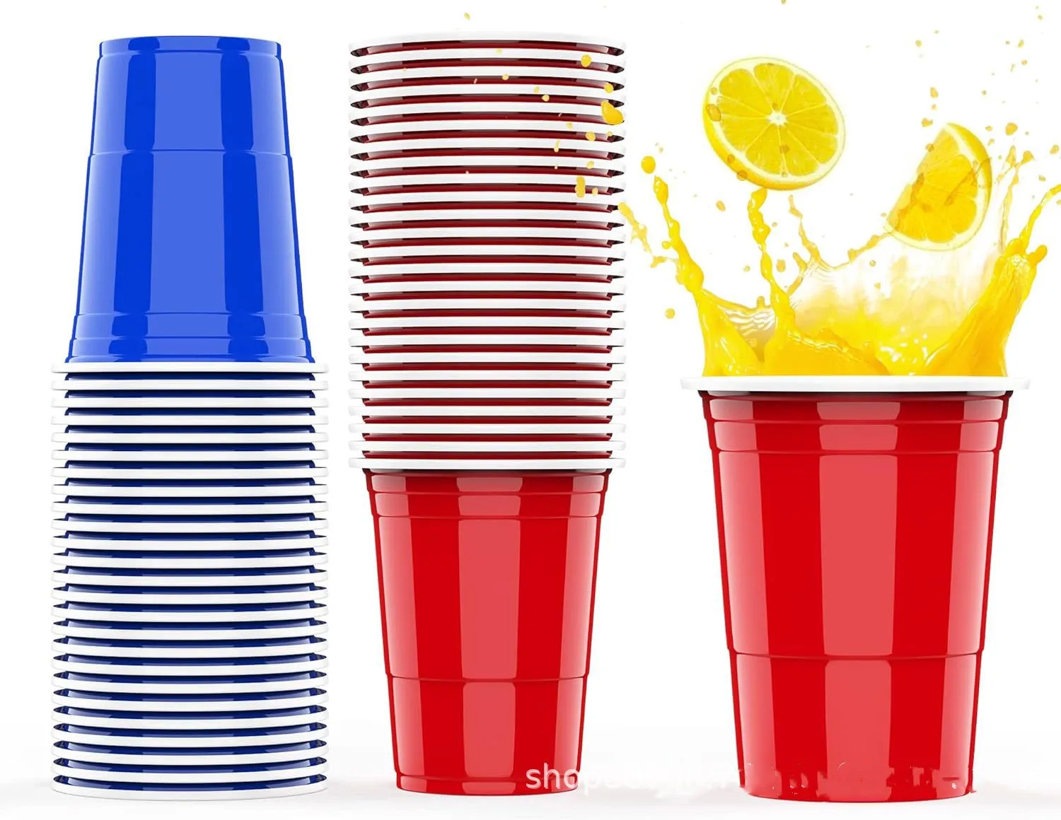 Wholesale Double Vasos De Plastico Sliver 16oz Double Red Color Free Pp Plastic Party Blue Color Plastic Beer Pong Cups