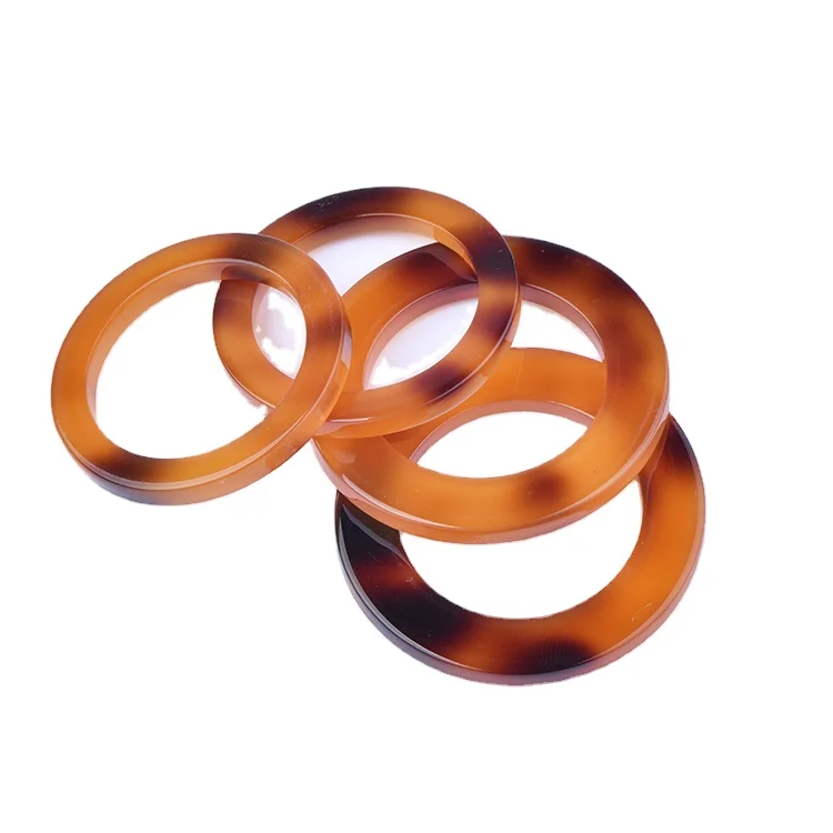 Large O-rings Swimwear Connector Round Resin Plastic Shell Tortoiseshell Buckles  Tortoise Shell Ring