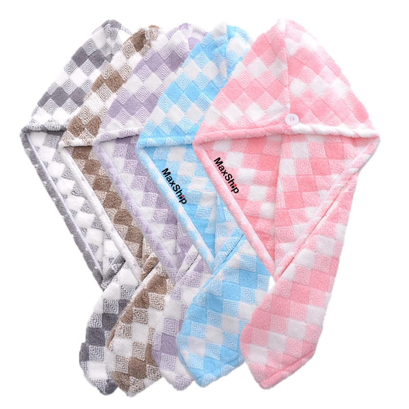 Bath Microfiber Hair Towel Wrap Super Absorbent Hair Turbans for Women Wet Hair No Frizz