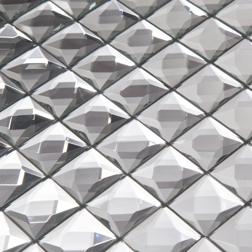 Century Shining Mirror Square Crystal Glass Mosaic Tile