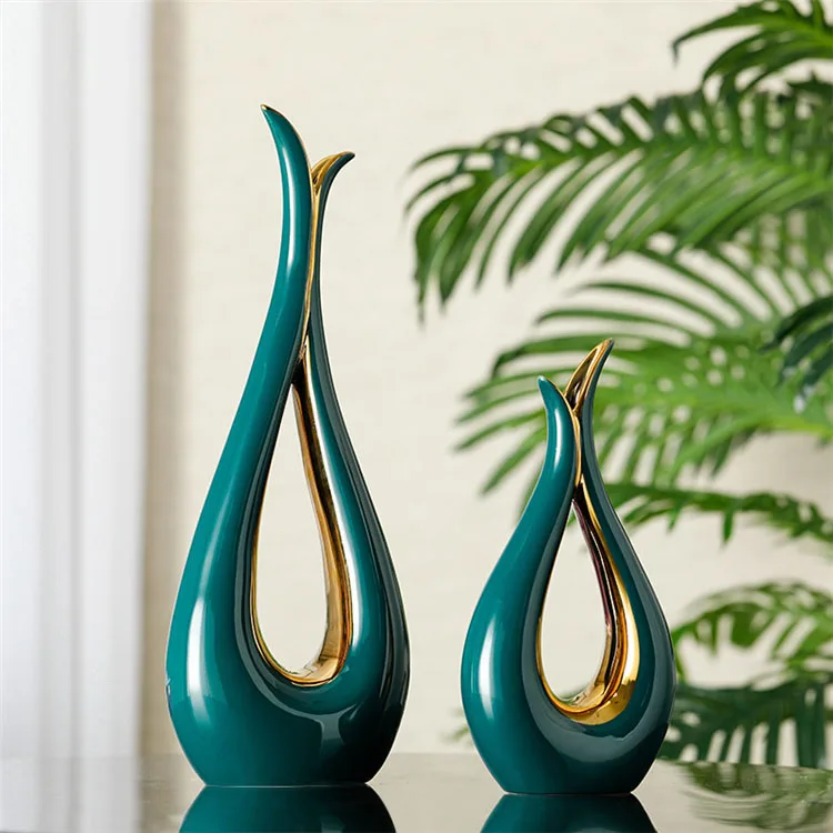 new arrivals hotel home tabletop golden flower vase ceramic modern vases decor