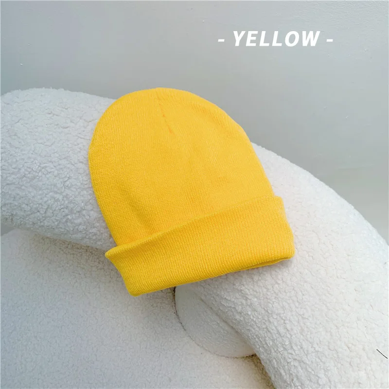 Однотонная шерстяная Корейская вязаная шапка милое все зимняя короткая Синяя