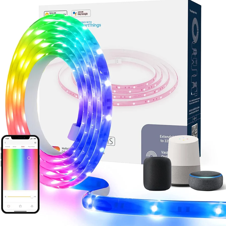 Умная Светодиодная лента с Wi-Fi, совместимая с Alexa Home, RGB 2835, 5050, 5 м, 10 м, 15 м, управление через приложение, синхронизация музыки, 12 В, светодиодная лампа для комнаты
