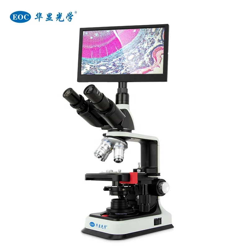 EOC laboratory 1000X 1600X 4K biological lcd biological student school lab digital optics microscope price with lcd screen