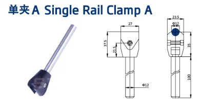 Cheap and fine plastic conveyor clamp black single guide rail clamp for square rods or round rods