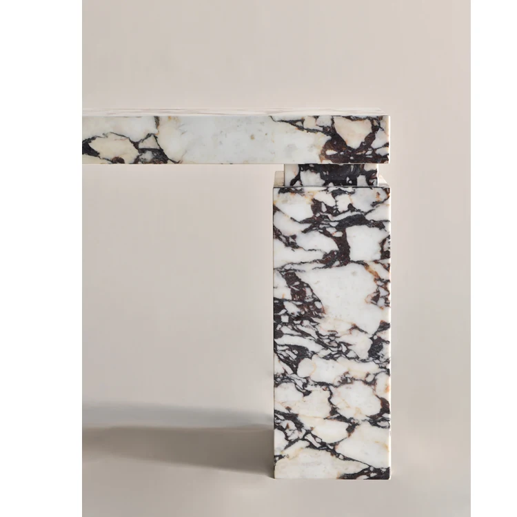 Newstar Luxury Modern Marble Console Table Hallway Table Italian Marble Calacatta Viola Console Table