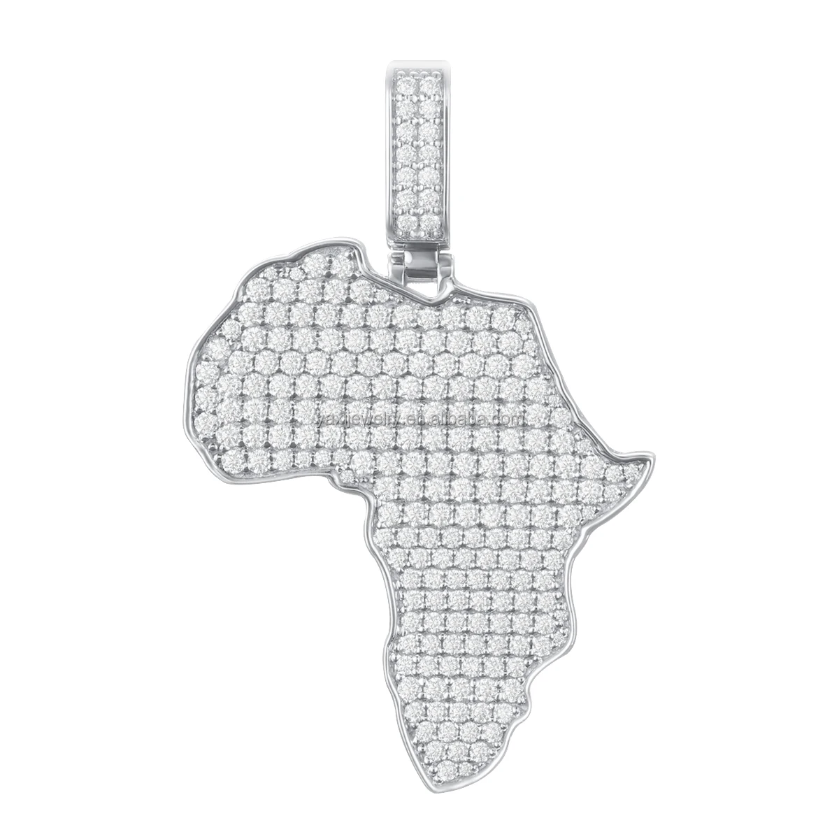 Customized Map Logo Full Iced out Paint Moissanite Diamond S925 Sterling Silver 9K 10k 14k 18k Solid Gold Charms Pendant