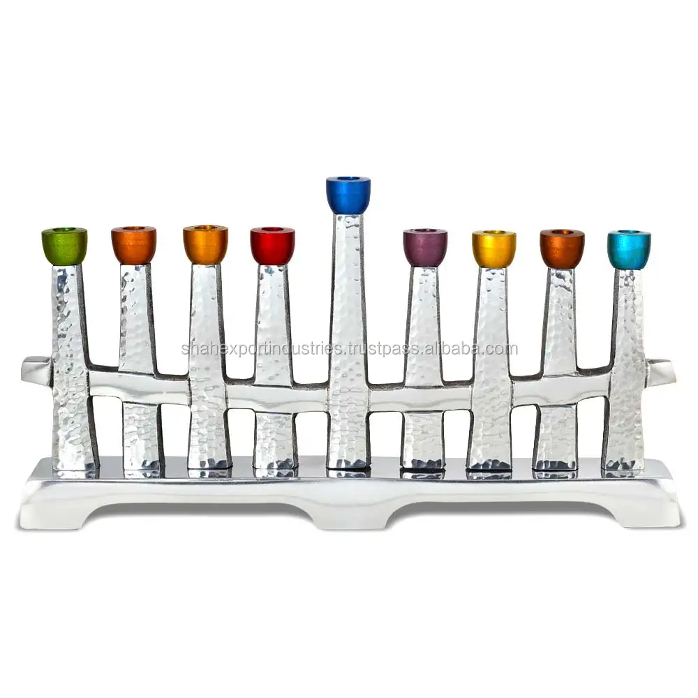 Christmas Hanukkah Silver Hammered Menorah Ornament Perfect for interfaith families who want to honor both Christmas & Hanukkah