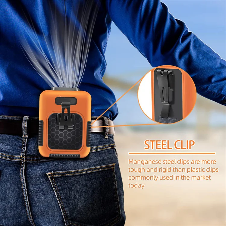 Upgrade Waist Clip Fan Portable Wearable Personal Body Fan 6000mAh Hands-free Belt Fan