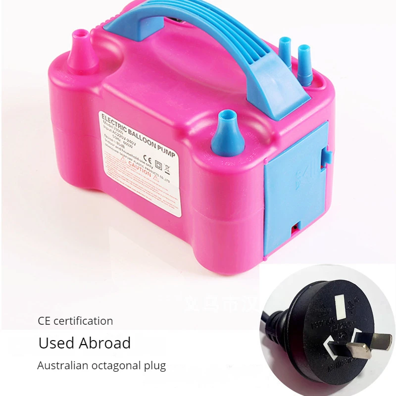 New hot selling electric inflatable pump toys use printable logo double hole electric balloon machine