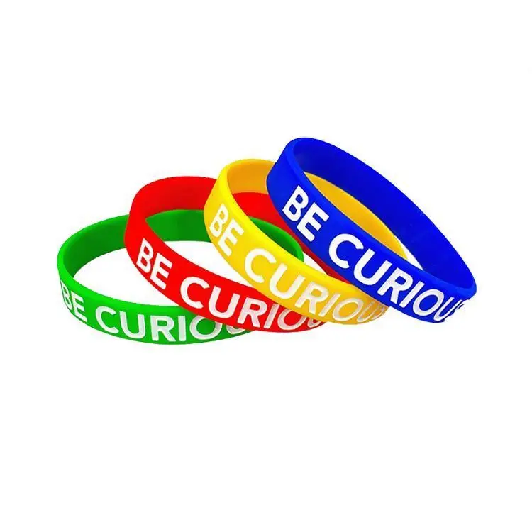 Wholesale Advertising Cheap Printing Debossed Silicon Bracelet Luminous Bracelet Custom Wristbands  Plain Silicone Wristbands