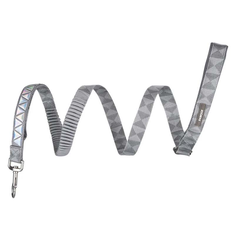 Gold Vison Dog Harness Luxury Shinning Nylon Jacquard ribbon Dog Leads Collar Sets Fashion Pet Walking Products