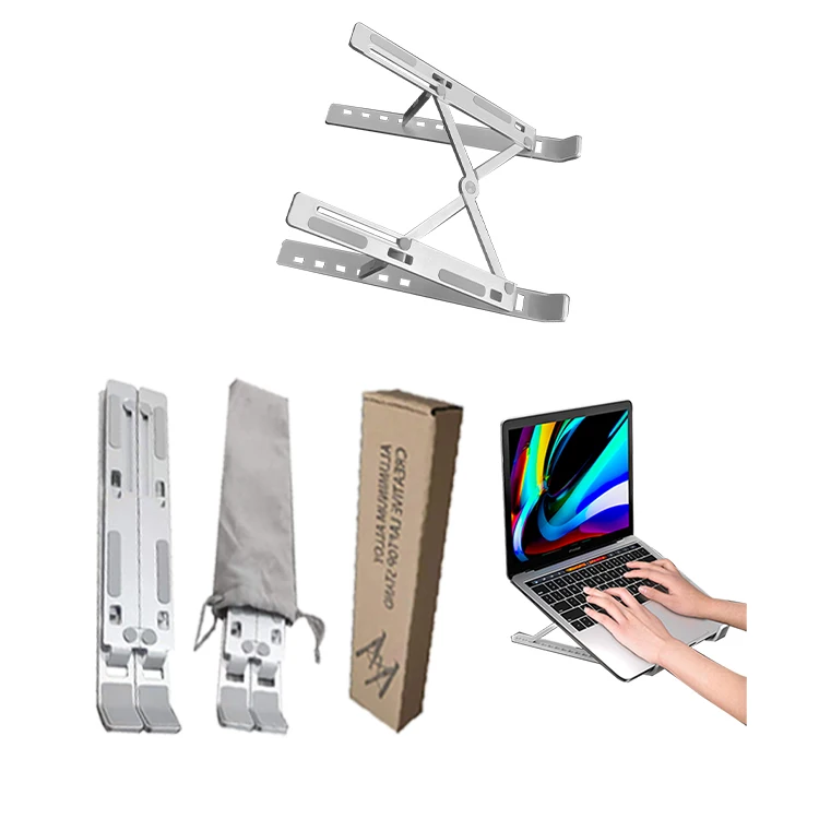 
2021 New Design Portable Aluminium Alloy Notebook Bracket Laptop Holder Stand Adjustable 
