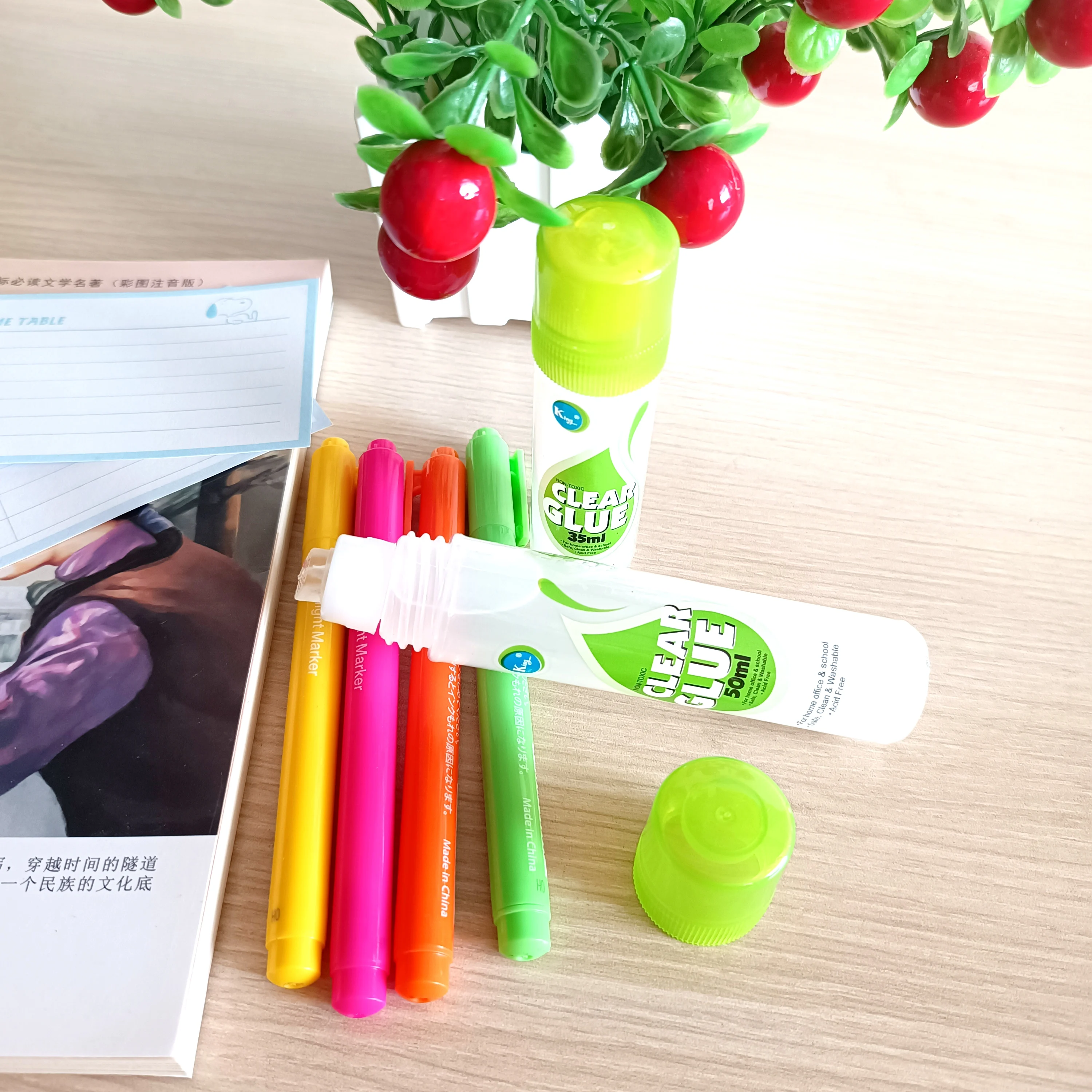 Custom middle size 50ml glue Student Stationery hand craft office invoice envelope card paste Liquid Glue stick adhesive