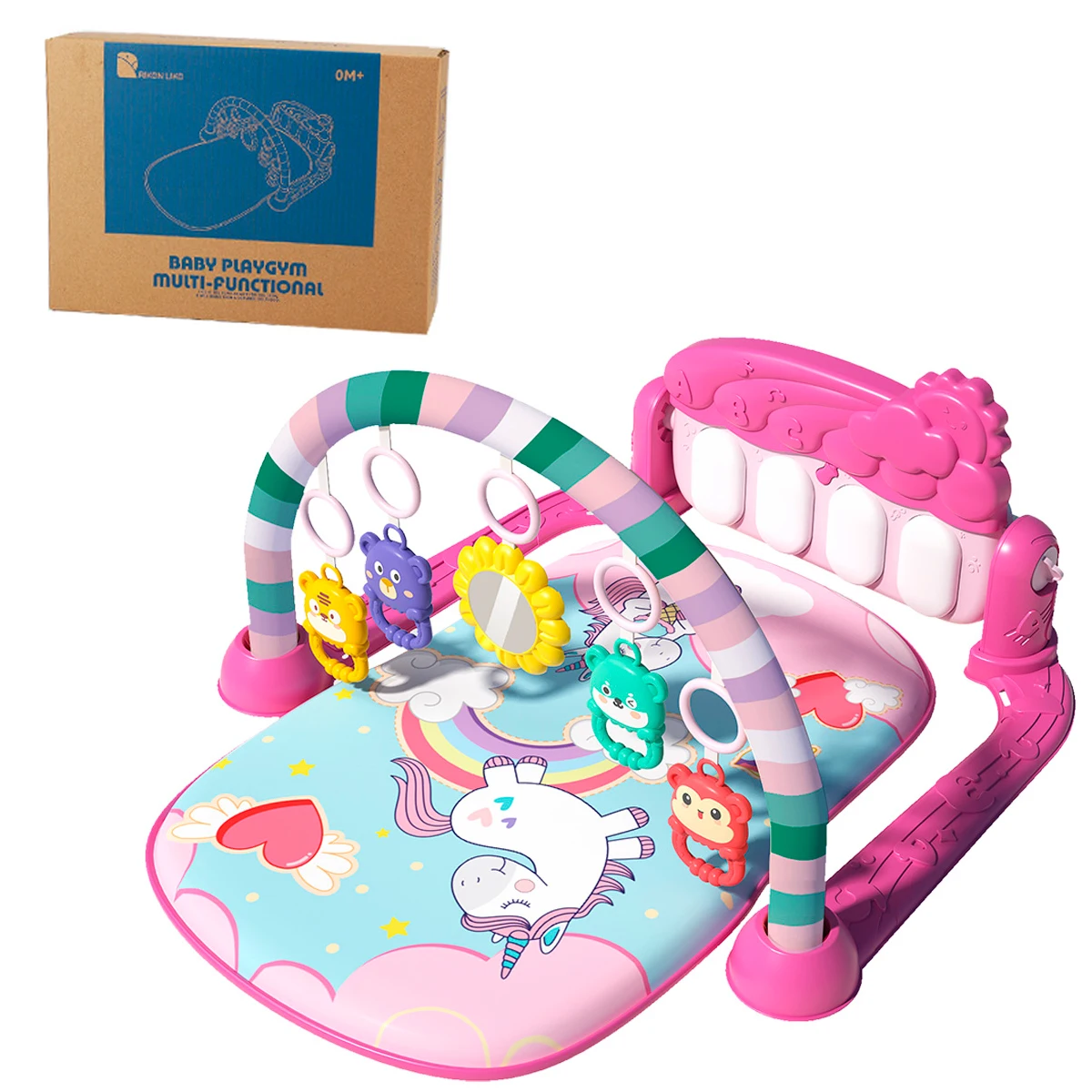 Baby Play Activity Mat Musical Soft Carpet Kick Piano Fitnesss Rack Sensory Learning Play Gym Mat for Baby