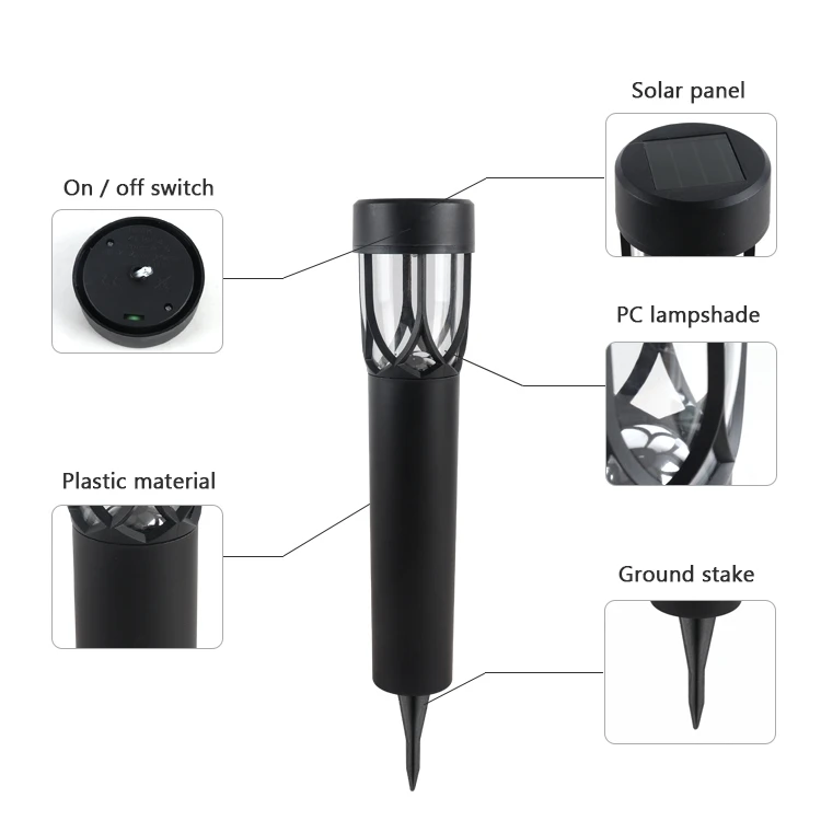 New Design Outdoor Warm White Lights Led Pillar Lamp Solar Power Light For Front Door Yard Garage Garden