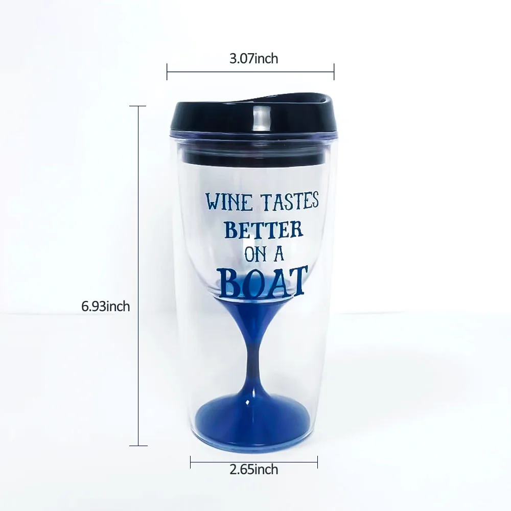 10oz Popular New Design Double Wall Transparent Plastic BPA Free Customized Color Logo For Party Festival