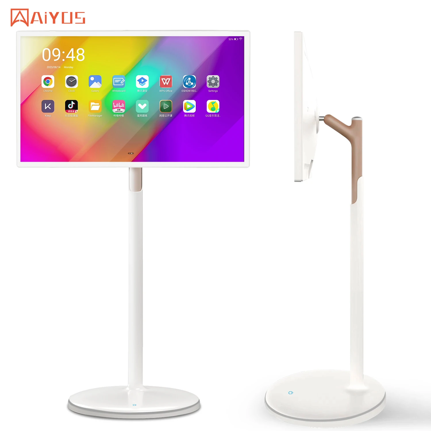 Free Stand Digital Signage Portable Video Player Multi Touch Display Portable Movable  27/32inch TV Advertising Video Player