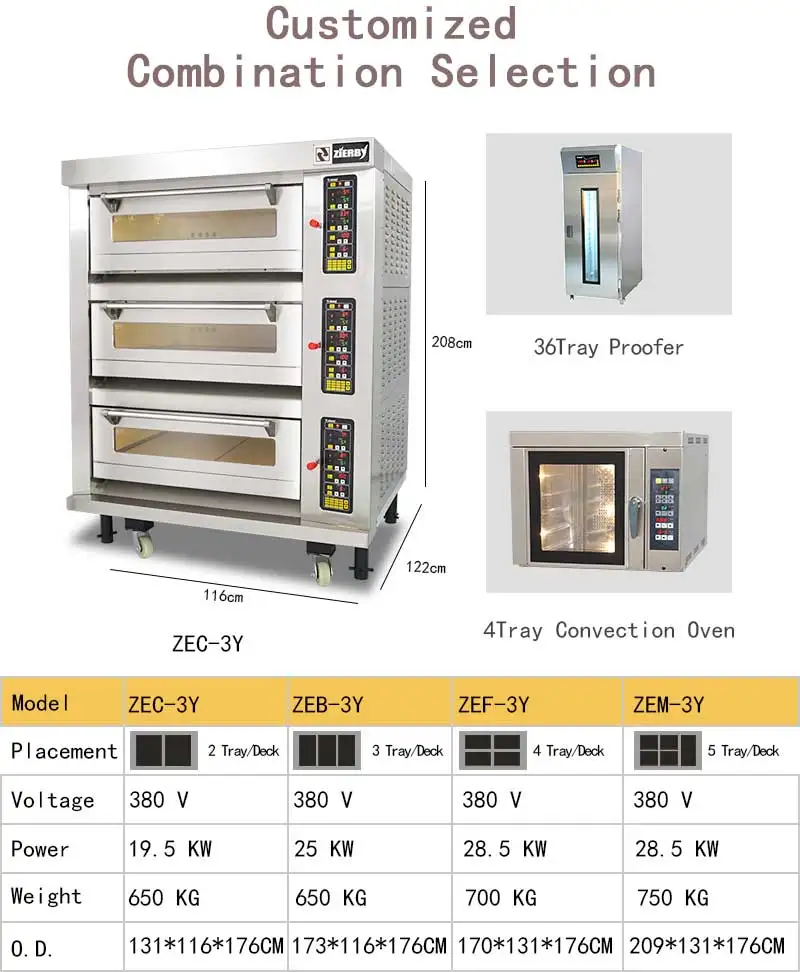 
The oven factory Hotel 3 deck 6 tray ovens commercial bakery baking equipment baker machines machinery for bread making oven 
