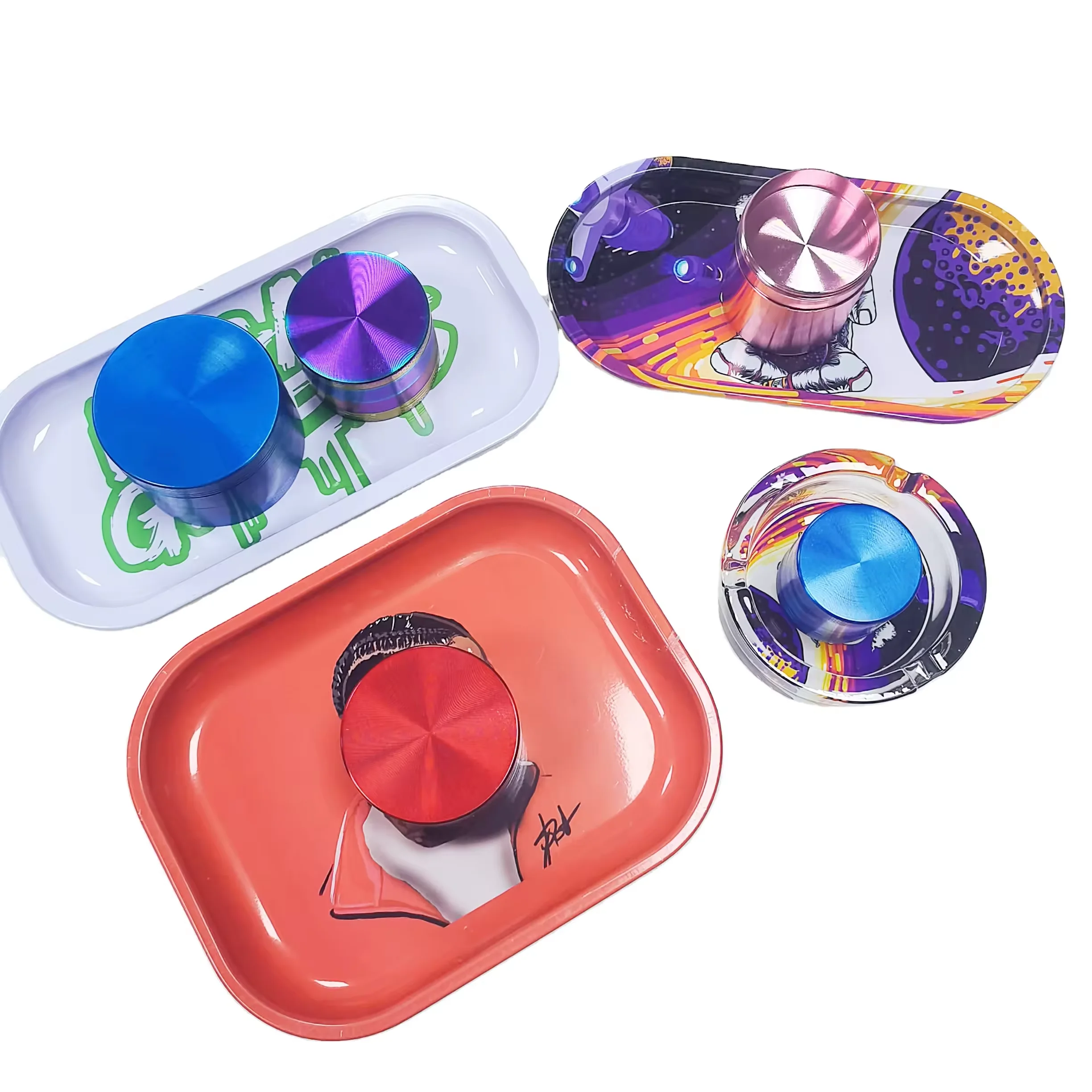 Factory supply rolling tray and tobacco grinder complete plant fiber degradable herb grinding machine