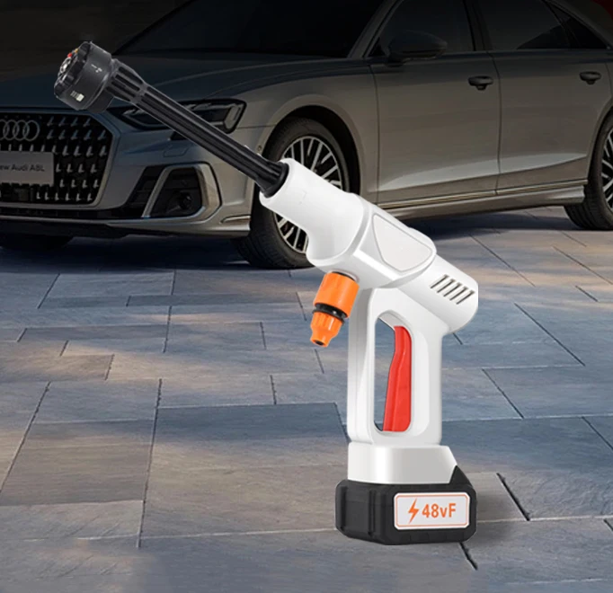 Cordless High Pressure Car Wash Gun Washer 24V 30Bar Foam Generator Water Gun Spray Cleaner Auto Car Washing Machine