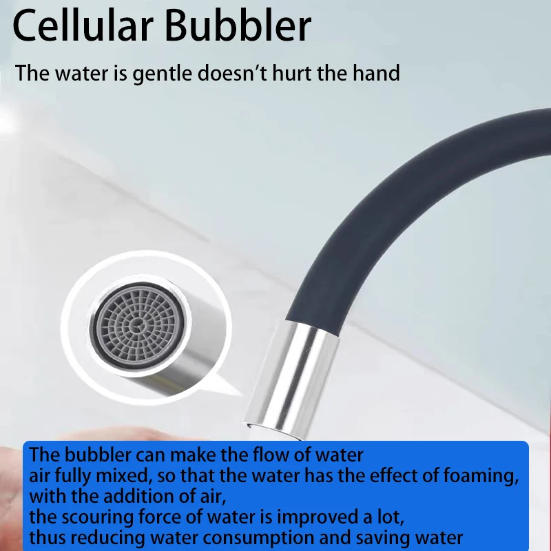 Kitchen Silicone Tube 304 Stainless Steel Faucet Lead-Free Spring Kitchen Faucet