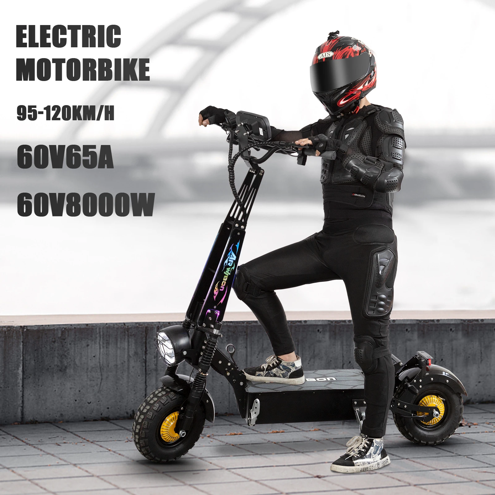 EU Warehouse 8000W dual motor 13 Inch Off road tire E Scooter 100km/h Electric Scooter for adult electric motorcycle