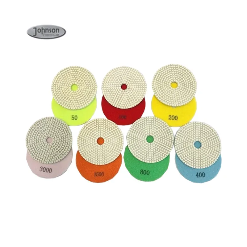 100mm OEM Diamond Polishing Pad Flexible Diamond Resin for Granite Marble Stone Quartz Abrasive Pad Sharp Grinding
