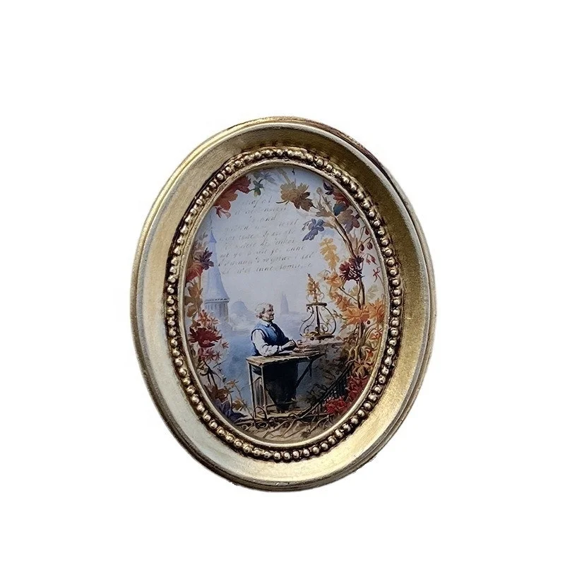 European-style American retro distressed photo frames table European ornaments picture mirror frames gift