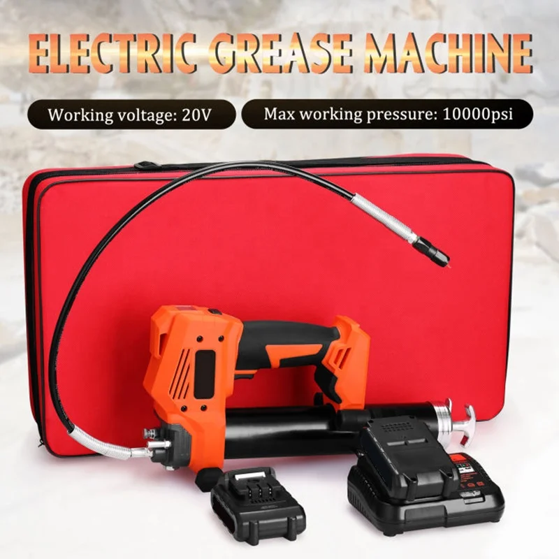 12v cordless rechargeable grease gun battery lithium battery operated pressure 8000 psi electric grease gun kit electric