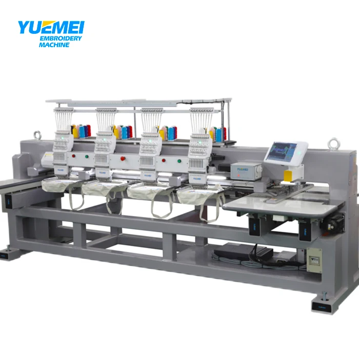 YUEMEI промышленный 12/15 иглы компьютер 450*450 мм 4 головки вышивальная машина для футболок