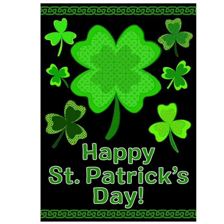 Wholesale Customized 3 X 5ft Happy St. Patricks Day Double Sided Garden Flag