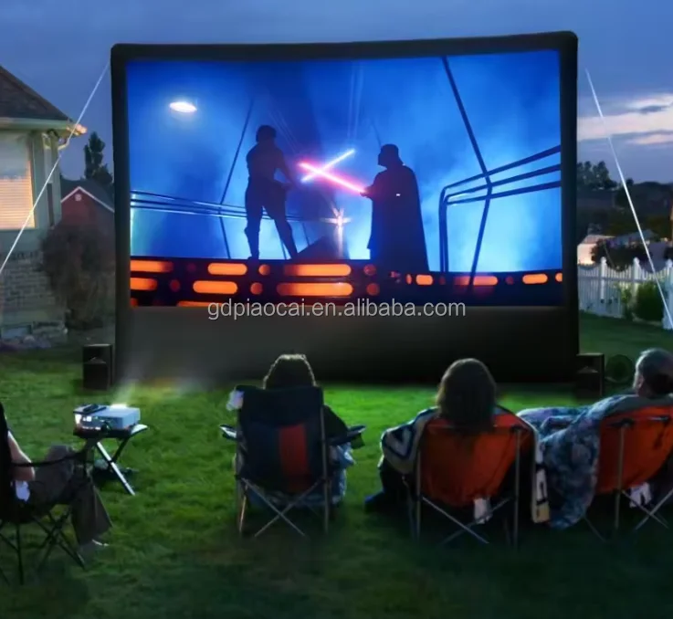 Inflatable rear projection screen for Sale TV projector Outdoor Theater cinema Commercial Large Black blow up movie screen