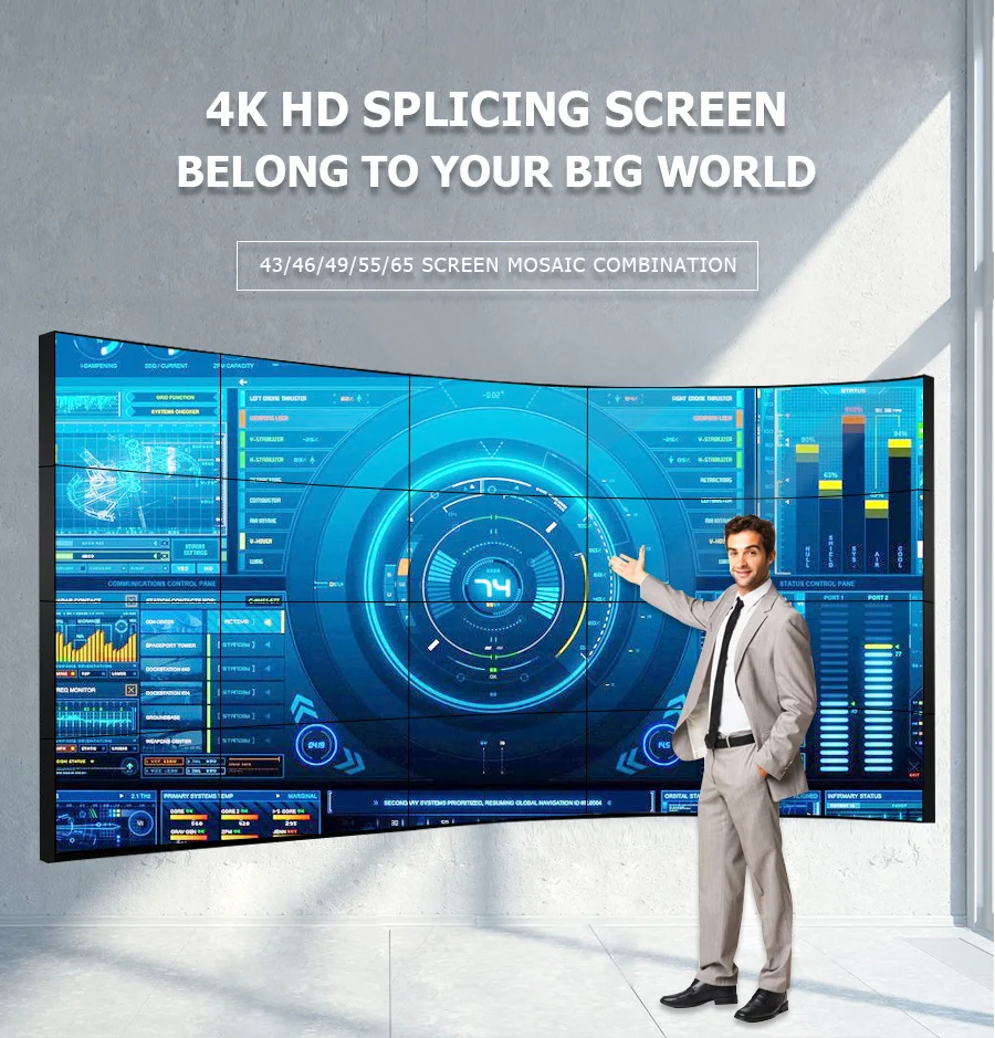 Custom led wall mounted display 40/42/46/49/50/55/58/65 inch with  touch screen panel interactive