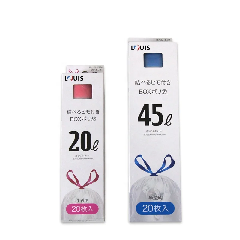 Оптовая продажа высококачественные цветные пластиковые мусорные мешки на шнурке для