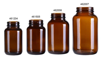 Широкий рот капсула медицинская стеклянная бутылка с крышкой для витаминных таблеток фармацевтическая