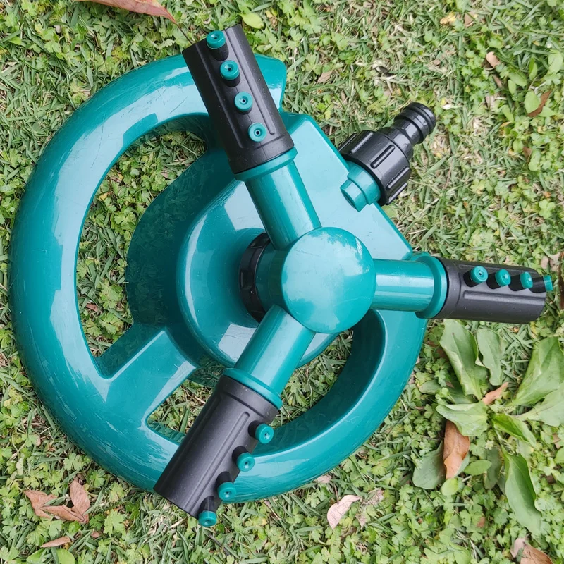 3 Nozzles Lawn Sprinklers 360°Automatic Rotating Water Sprinkler System Garden Sprinkler Adjustable