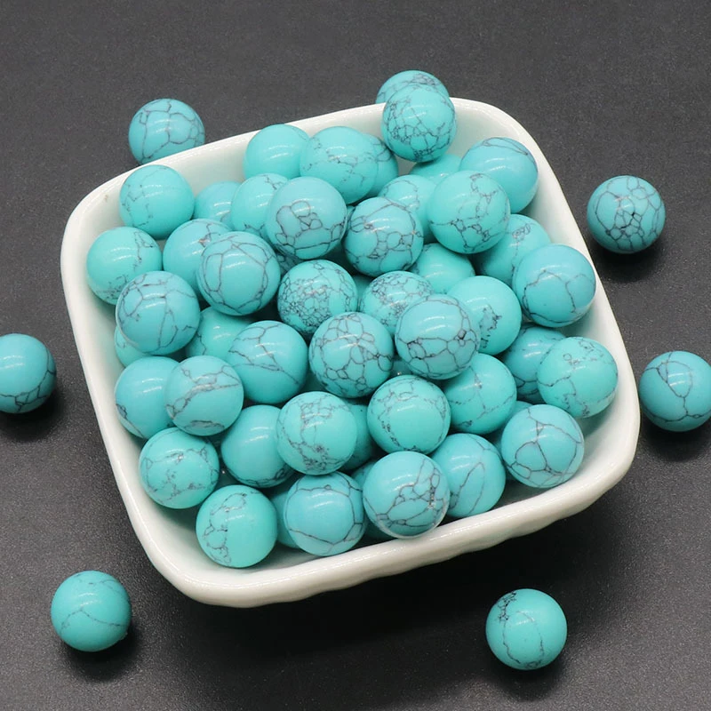Natural 8/10/16/18/20mm Non-porous-ball Round Loose Gemstone Crystal Ball Diy Howlite Stone Beads Ball