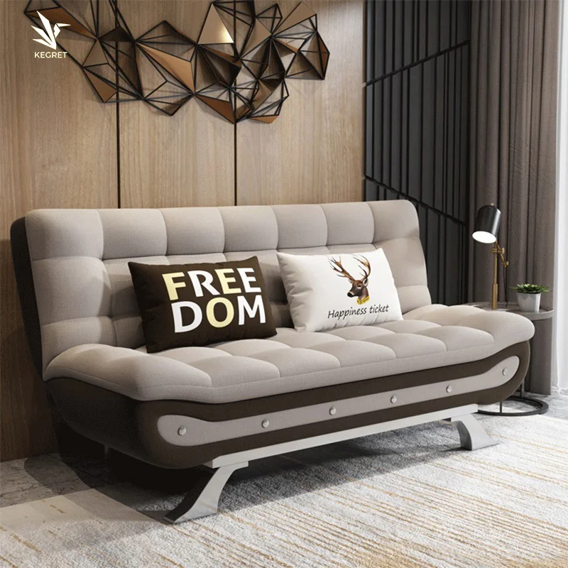 
modern design convertible the sofa becomes a bed living room furniture sofa set adjustable fabric multifunction sofa bed 
