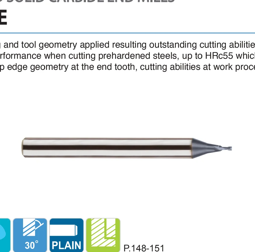 YG-1 4G MILLS 0.6X4X1.2X40 0.6mm Y-COATED SOLID CARBIDE END MILLS 2 FLUTE SEME35006